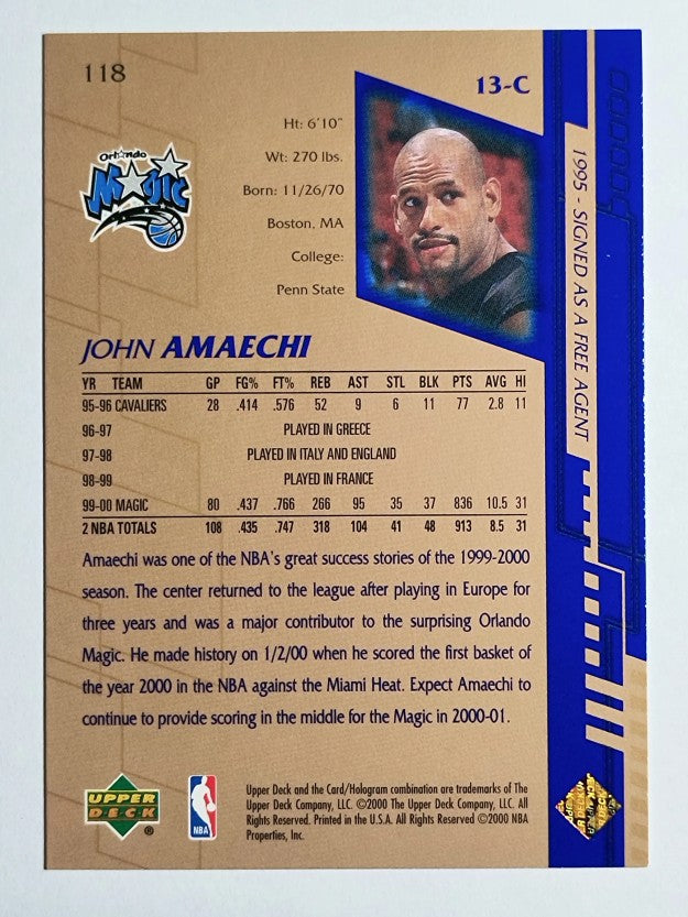 2000-01 Upper Deck #118 John Amaechi