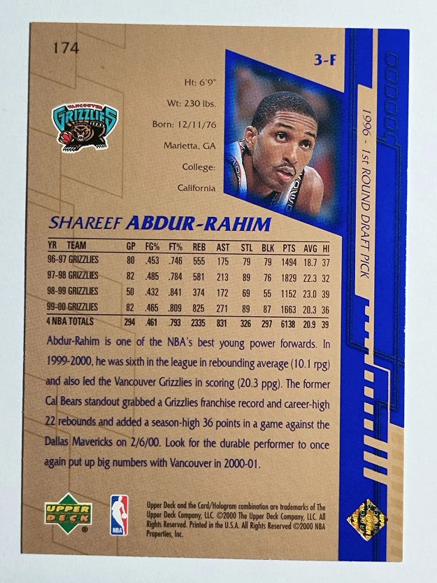2000-01 Upper Deck #174 Shareef Abdur-Rahim
