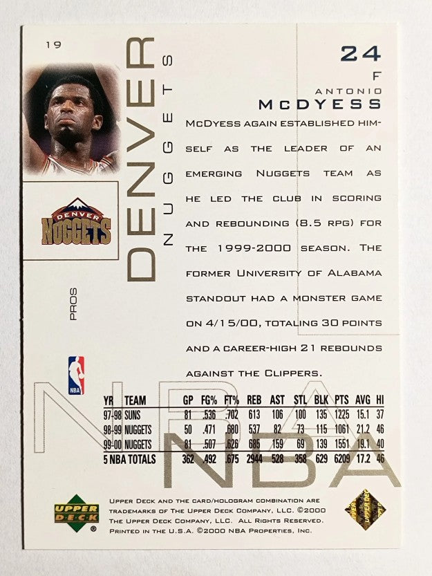 2000-01 Upper Deck Pros and Prospects #19 Antonio McDyess