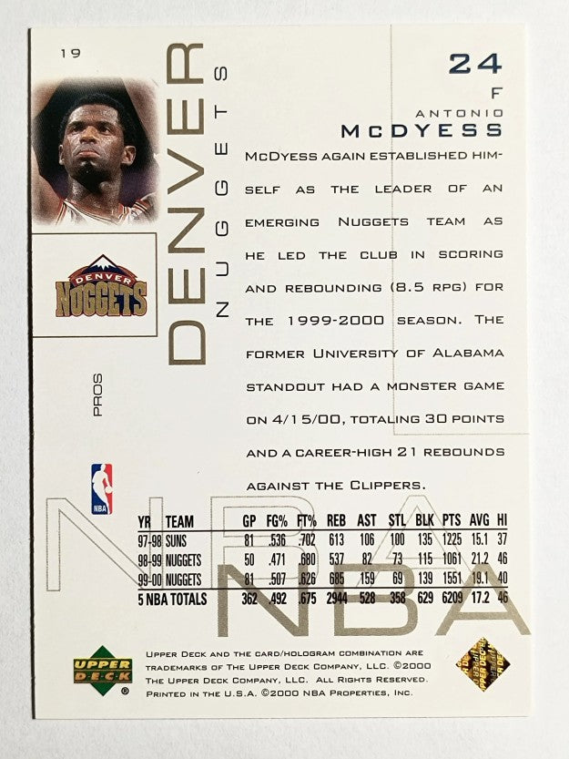 2000-01 Upper Deck Pros and Prospects #19 Antonio McDyess