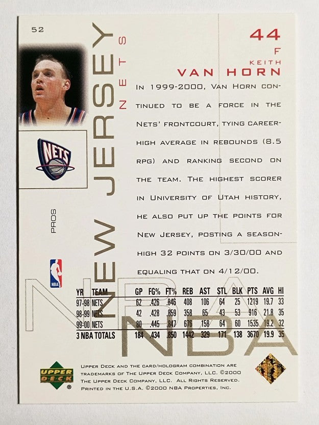 2000-01 Upper Deck Pros and Prospects #52 Keith Van Horn