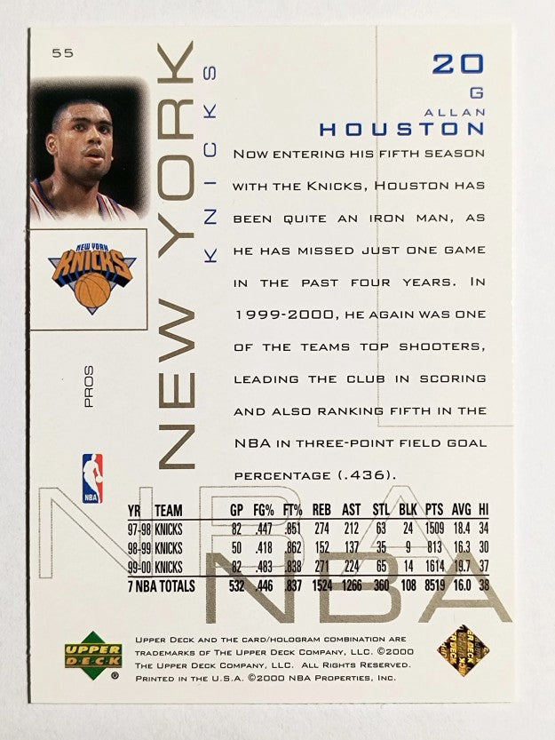 2000-01 Upper Deck Pros and Prospects #55 Allan Houston