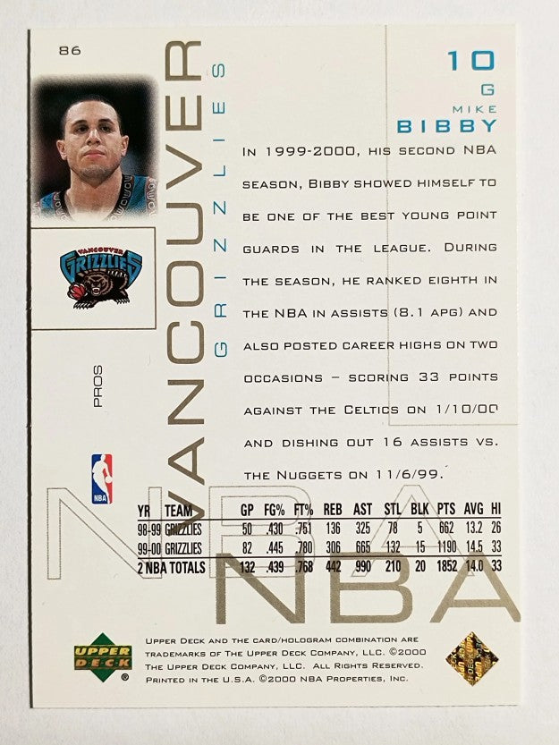 2000-01 Upper Deck Pros and Prospects #86 Mike Bibby