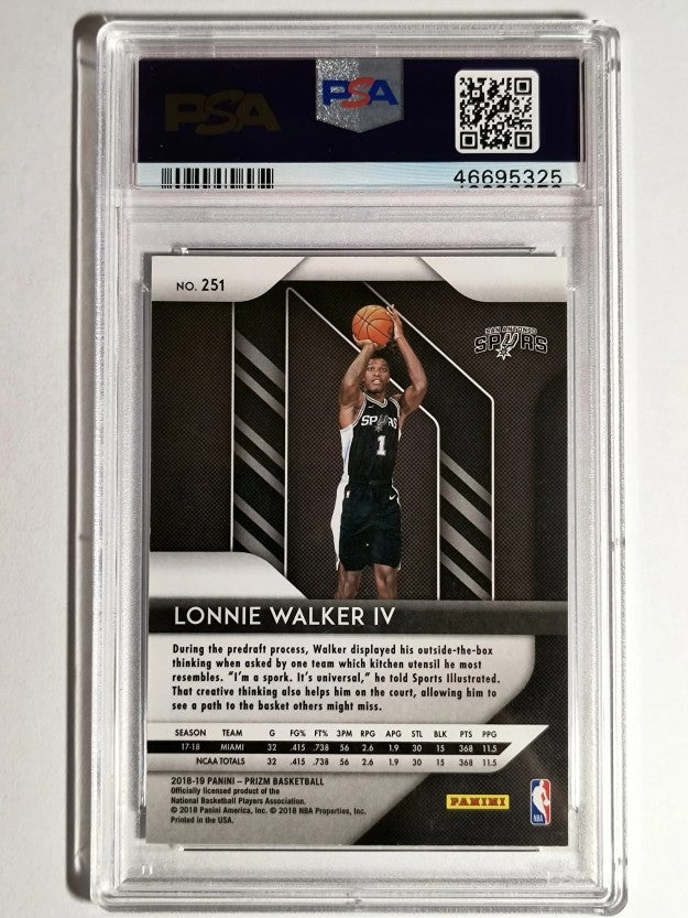 2018-19 Panini Prizm #251 Lonnie Walker IV RC (PSA 9 Mint)