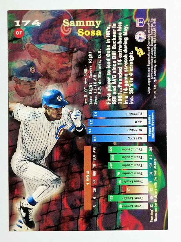 1995 Stadium Club #174 Sammy Sosa