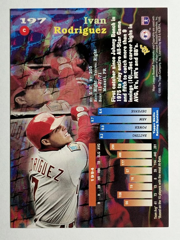 1995 Stadium Club #197 Ivan Rodriguez