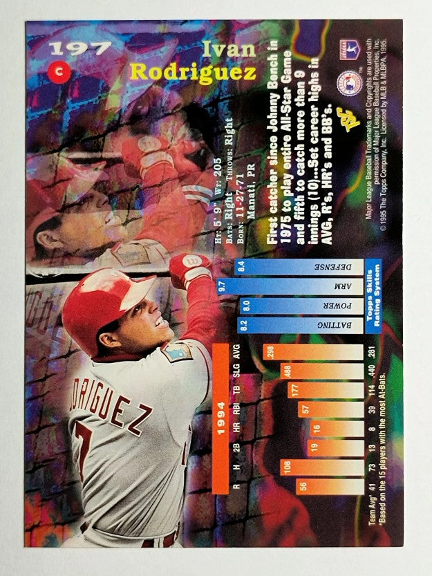 1995 Stadium Club #197 Ivan Rodriguez