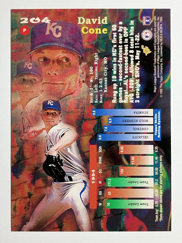1995 Stadium Club #204 David Cone