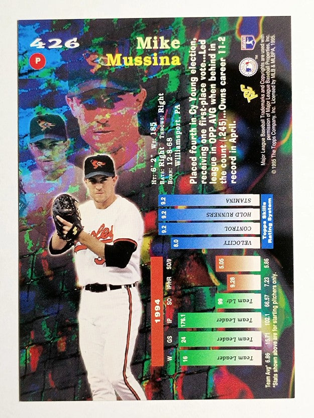 1995 Stadium Club #426 Mike Mussina