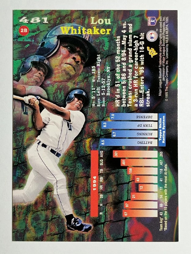 1995 Stadium Club #481 Lou Whitaker
