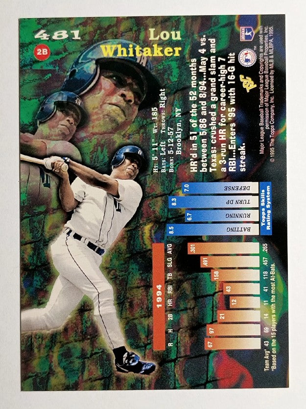 1995 Stadium Club #481 Lou Whitaker