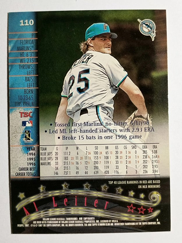 1997 Stadium Club #110 Al Leiter