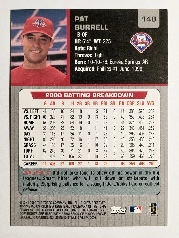 2001 Stadium Club #148 Pat Burrell