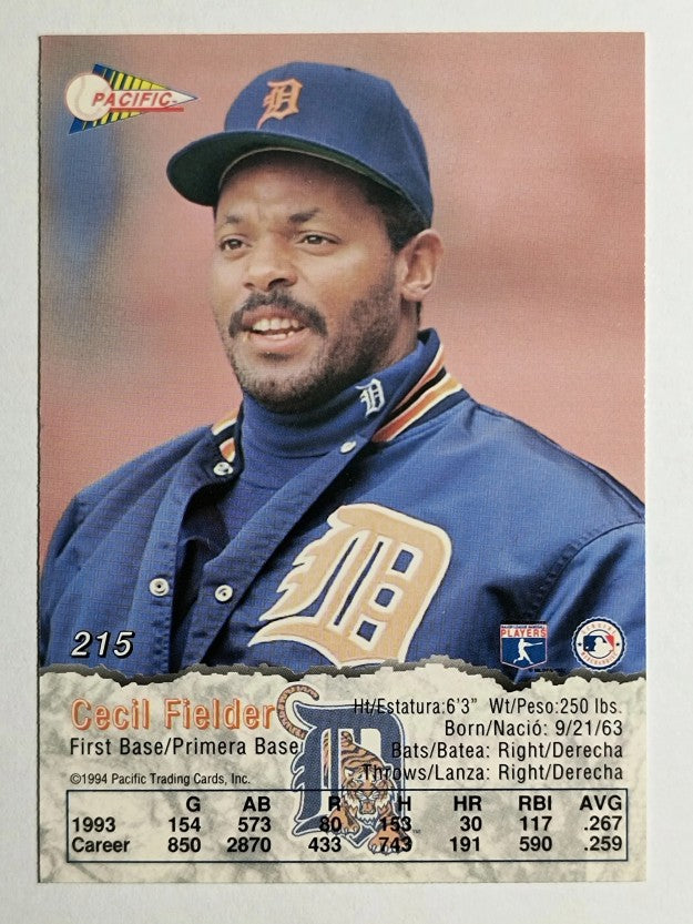 1994 Pacific #215 Cecil Fielder