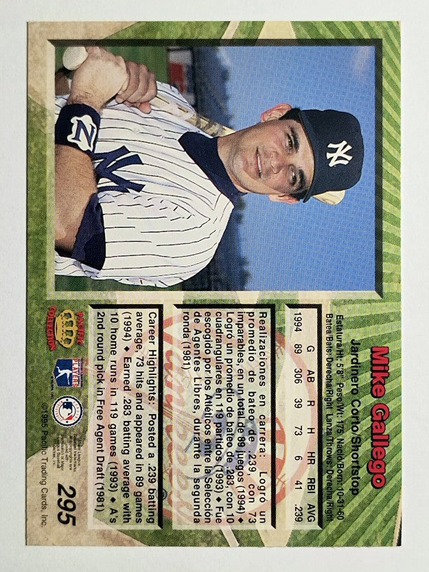 1995 Pacific #295 Mike Gallego