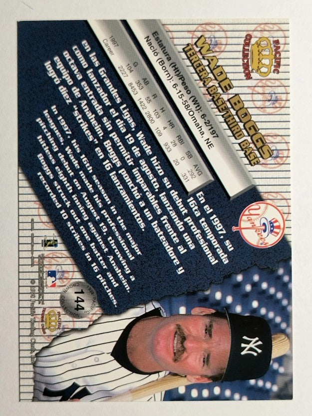 1998 Pacific #144 Wade Boggs