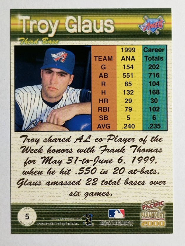 2000 Paramount Copper #5 Troy Glaus