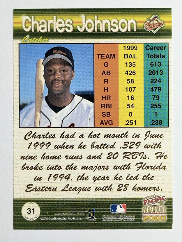 2000 Paramount Copper #31 Charles Johnson