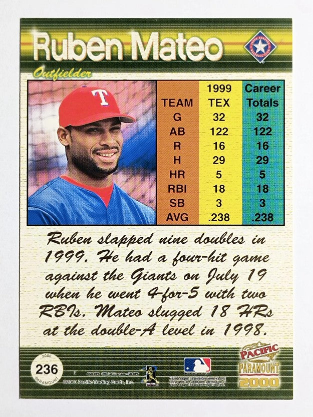 2000 Paramount Gold #236 Ruben Mateo