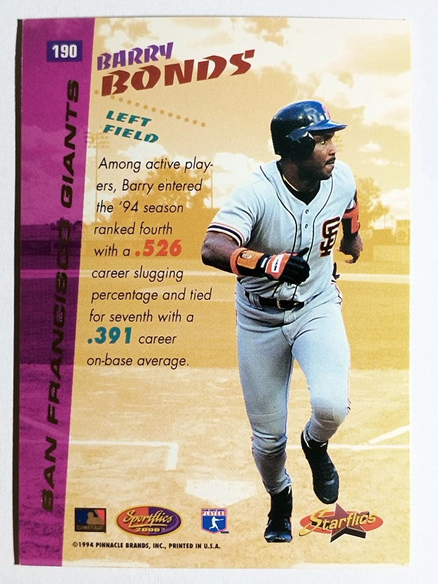 1994 Sportflics #190 Barry Bonds SF