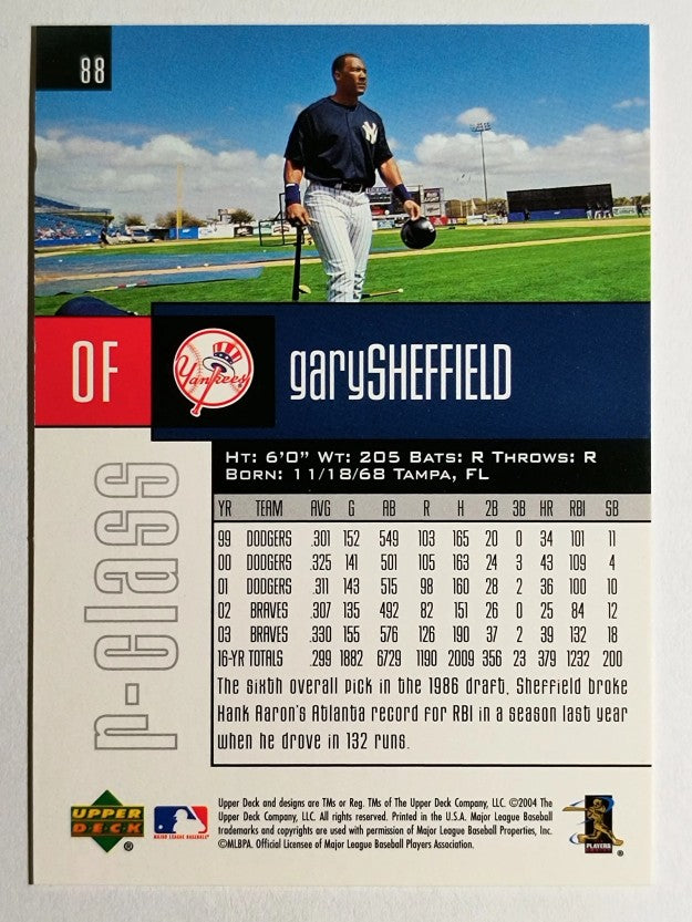 2004 Upper Deck r-class #88 Gary Sheffield