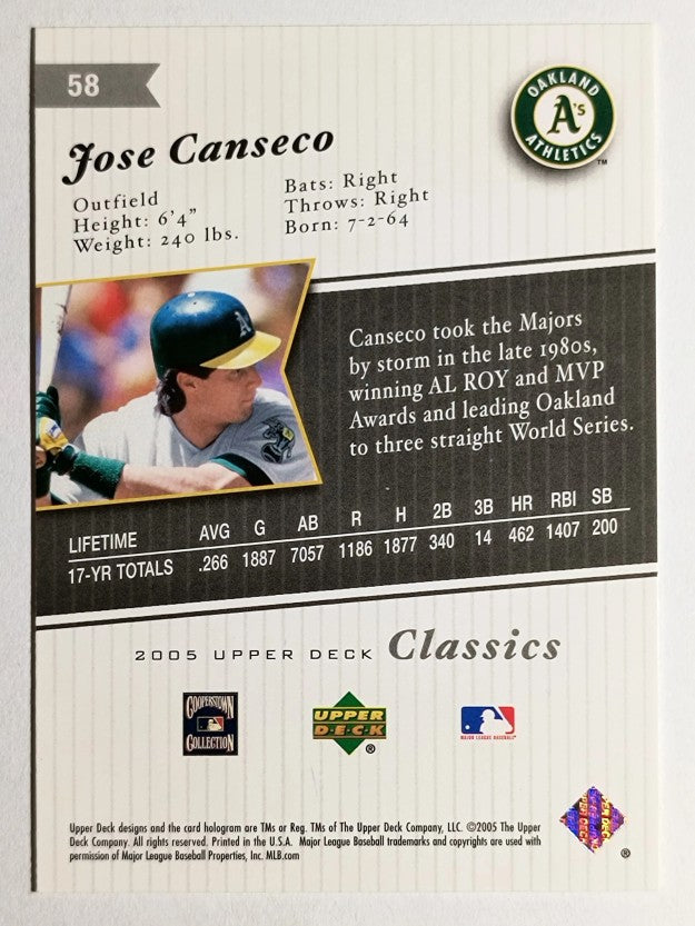 2005 Upper Deck Classics #58 Jose Canseco
