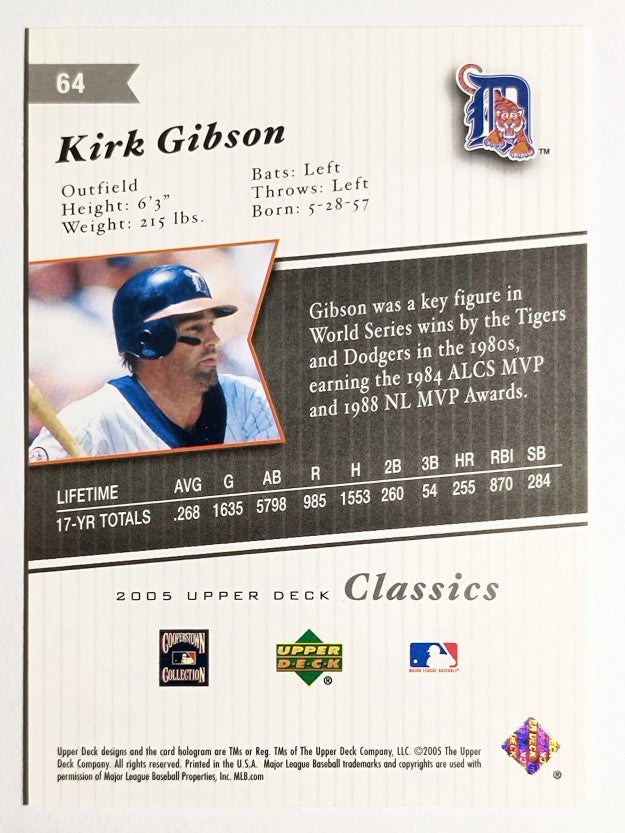 2005 Upper Deck Classics #64 Kirk Gibson