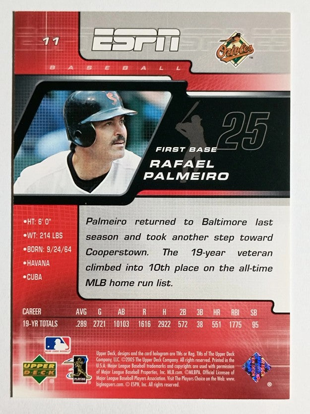 2005 Upper Deck ESPN #11 Rafael Palmeiro