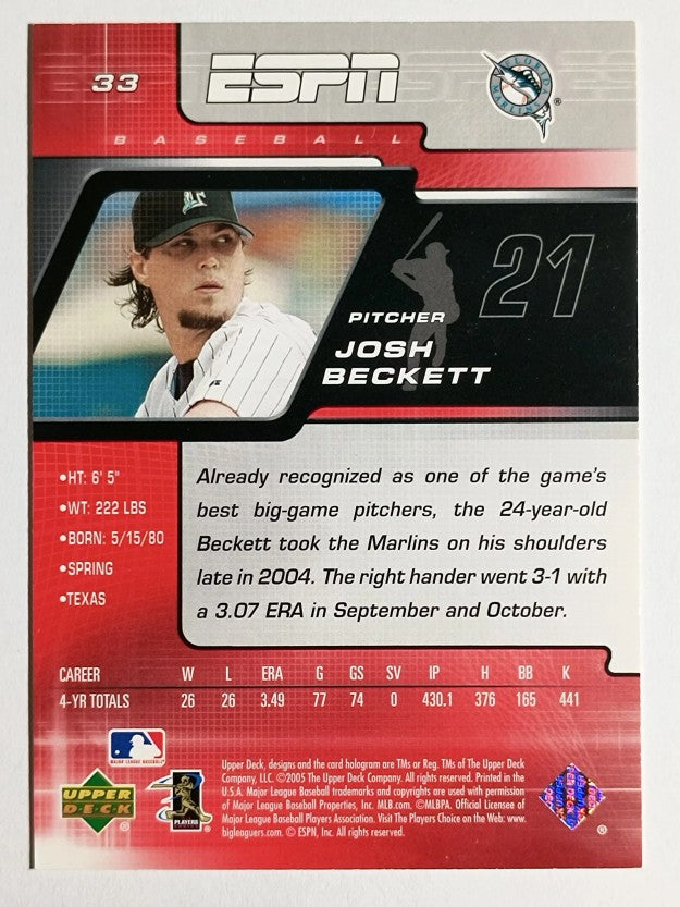 2005 Upper Deck ESPN #33 Josh Beckett