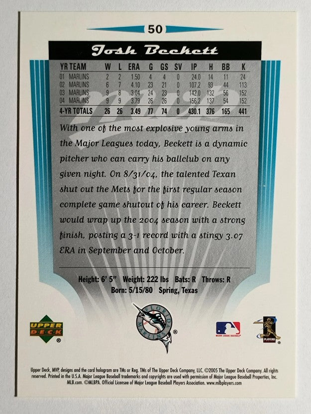 2005 Upper Deck MVP #50 Josh Beckett