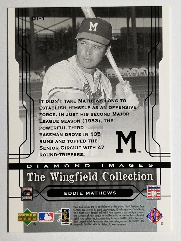 2005 Upper Deck Wingfield Collection #1 Eddie Mathews