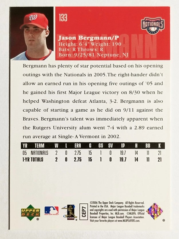 2006 Upper Deck #133 Jason Bergmann RC