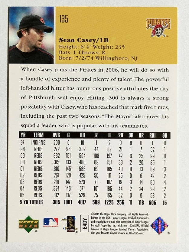 2006 Upper Deck #135 Sean Casey