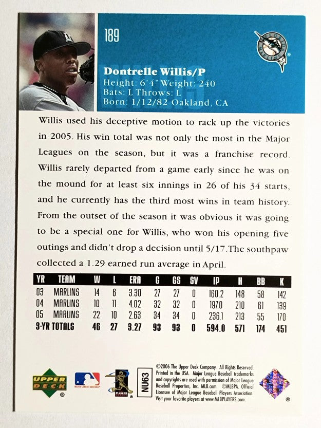 2006 Upper Deck #189 Dontrelle Willis