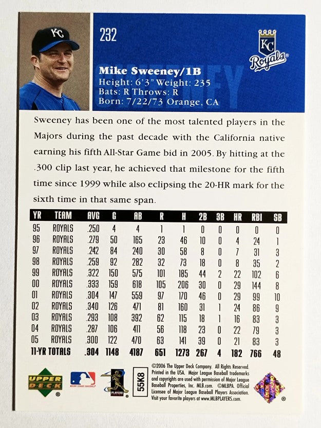 2006 Upper Deck #232 Mike Sweeney