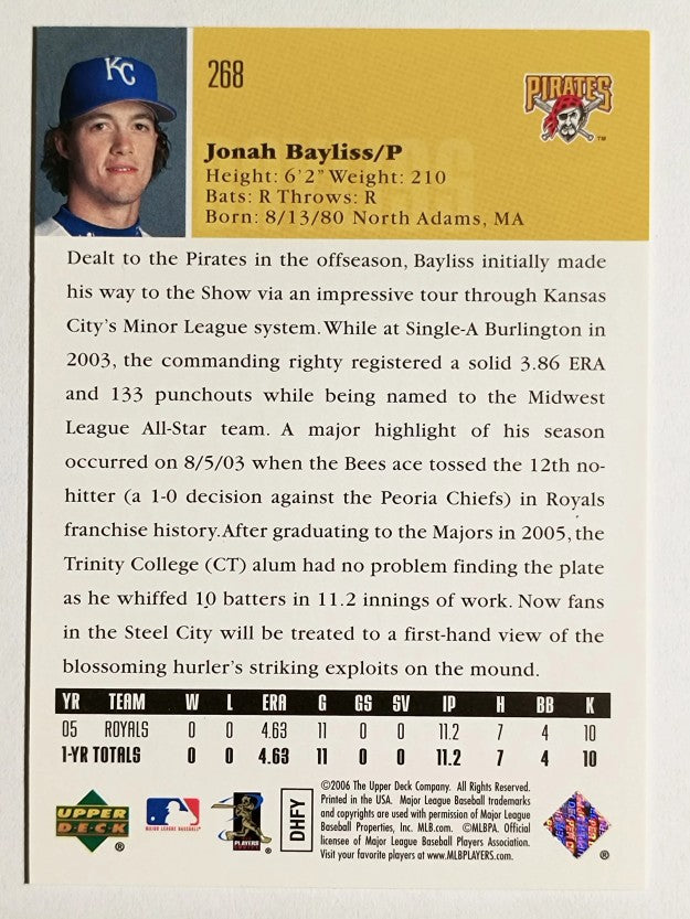 2006 Upper Deck #268 Jonah Bayliss RC
