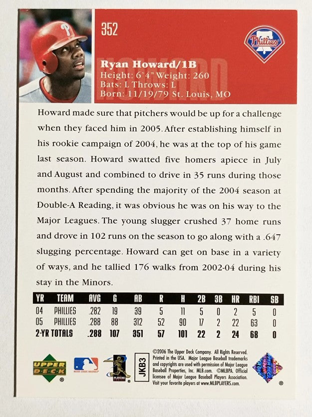 2006 Upper Deck #352 Ryan Howard
