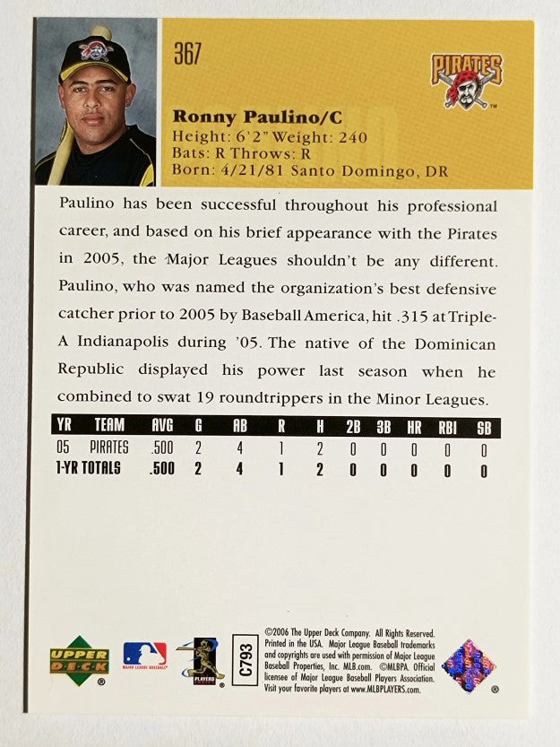 2006 Upper Deck #367 Ronny Paulino