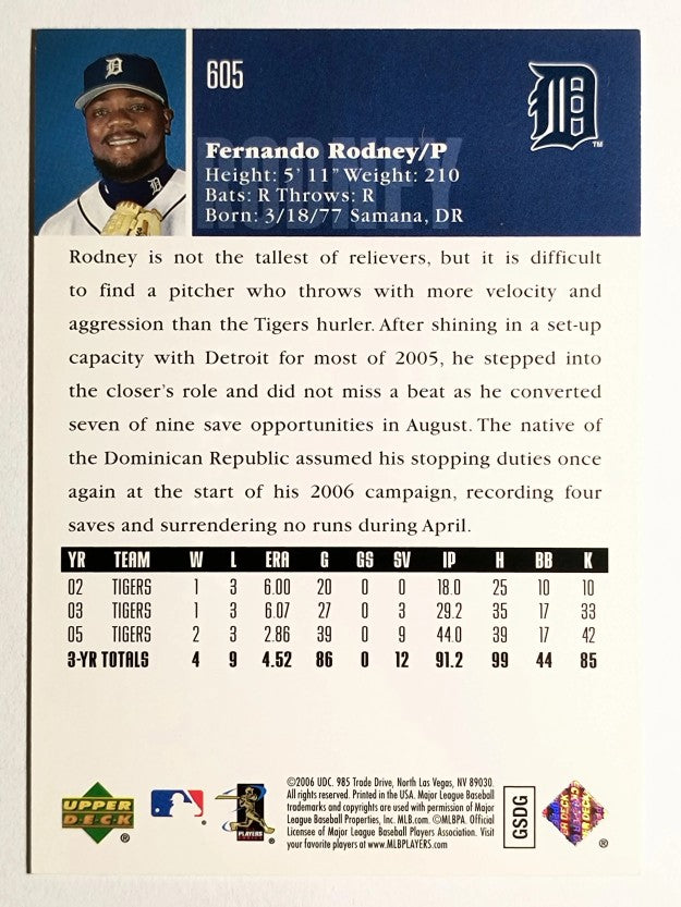 2006 Upper Deck #605 Fernando Rodney