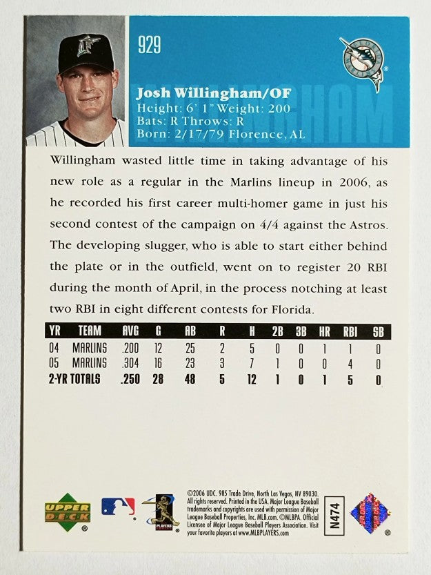 2006 Upper Deck #929 Josh Willingham