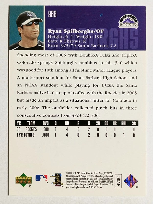 2006 Upper Deck #968 Ryan Spilborghs