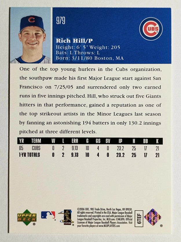 2006 Upper Deck #979 Rich Hill