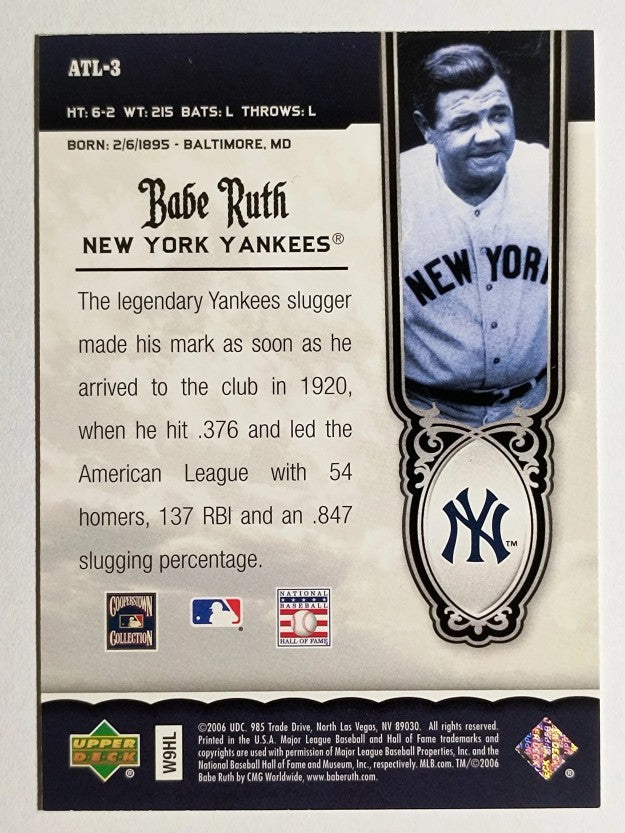 2006 Upper Deck All-Time Legends #AT3 Babe Ruth