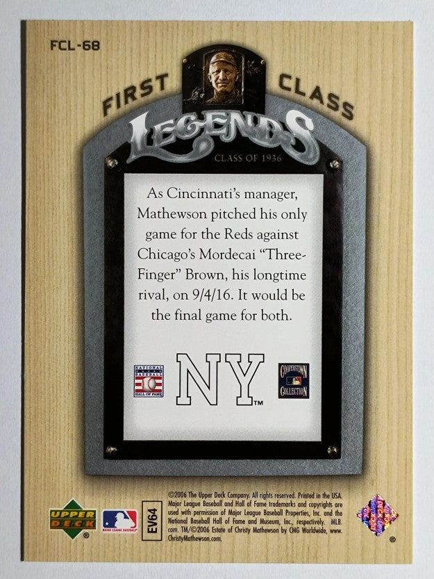 2006 Upper Deck First Class Legends #FCL68 Christy Mathewson