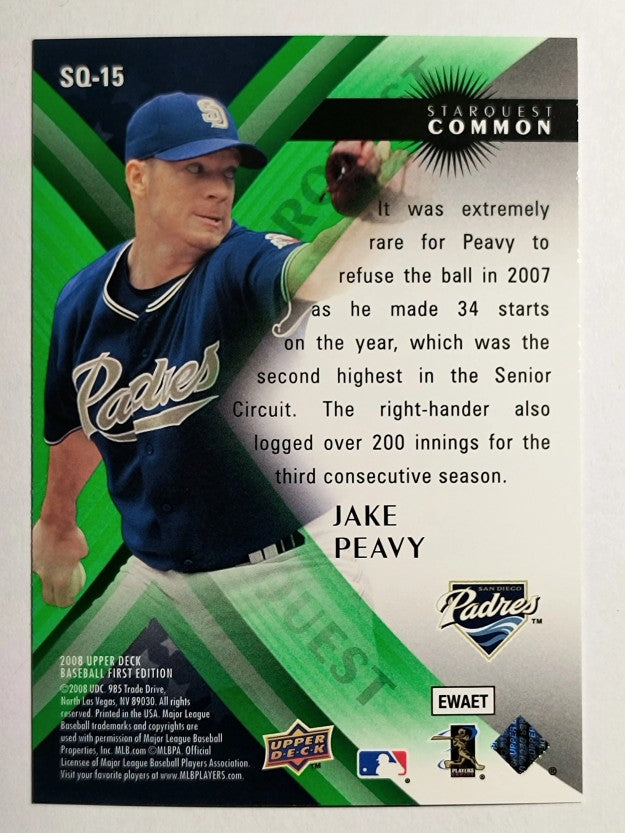 2008 Upper Deck First Edition StarQuest #SQ15 Jake Peavy