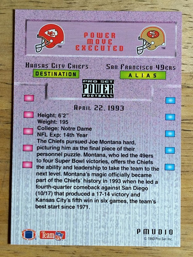 1993 Power Update Moves #10 Joe Montana