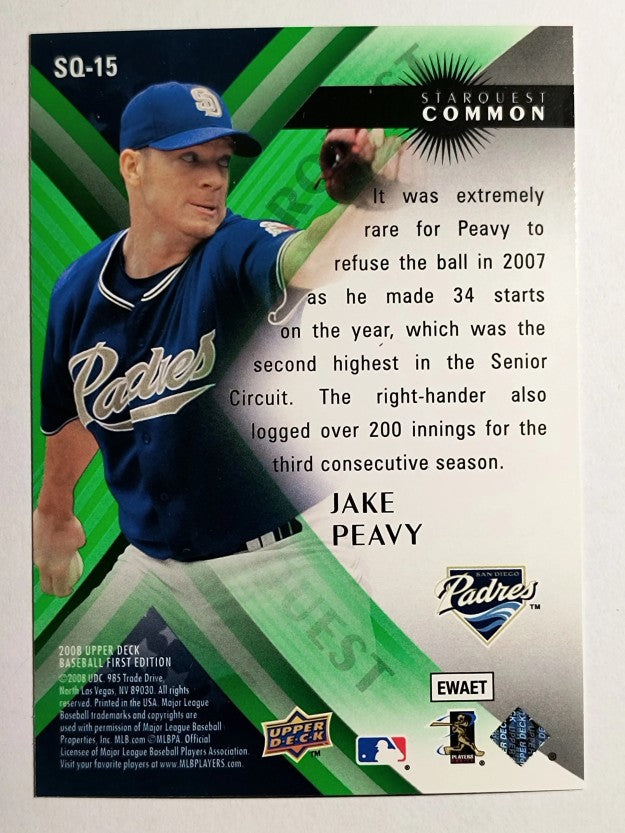 2008 Upper Deck First Edition StarQuest #SQ15 Jake Peavy