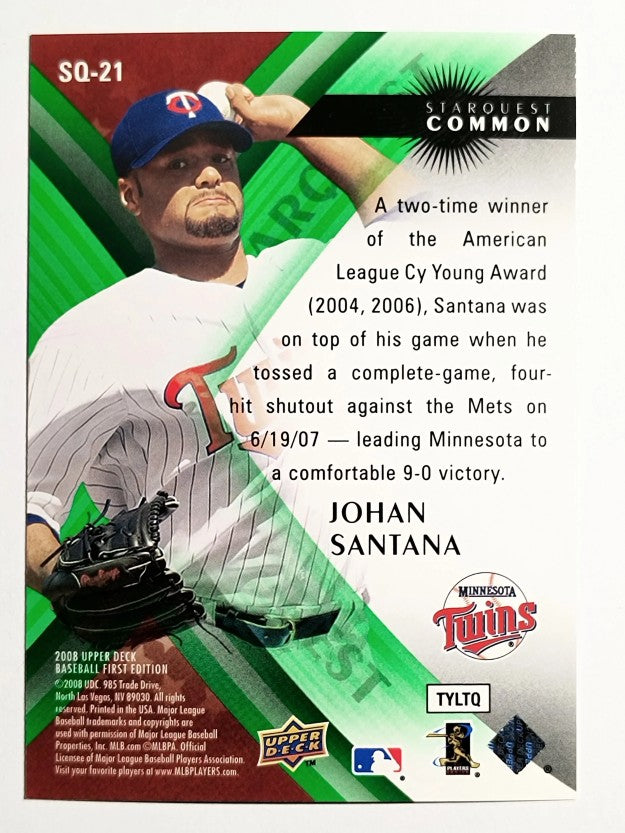 2008 Upper Deck First Edition StarQuest #SQ21 Johan Santana