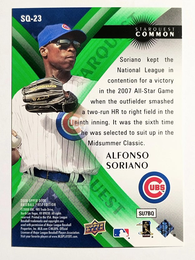 2008 Upper Deck First Edition StarQuest #SQ23 Alfonso Soriano