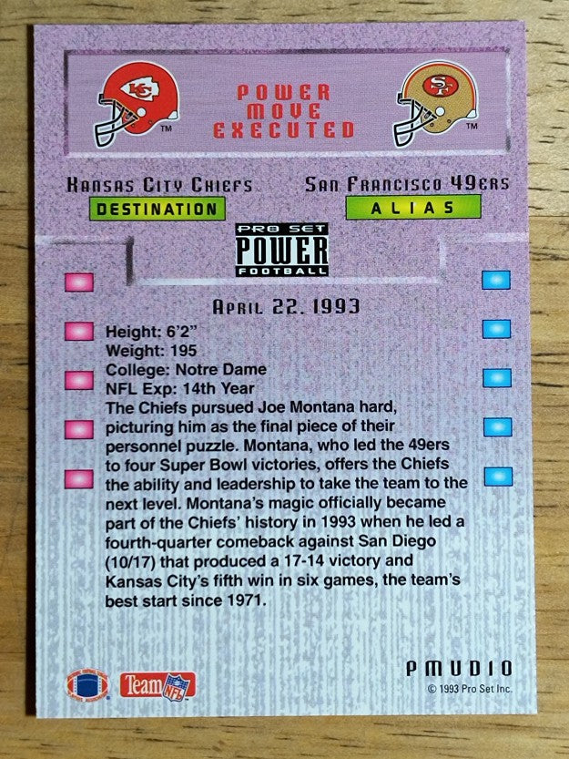 1993 Power Update Moves #10 Joe Montana